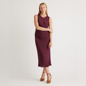 Quince Sleeveless Midi Dress in Deep Wine